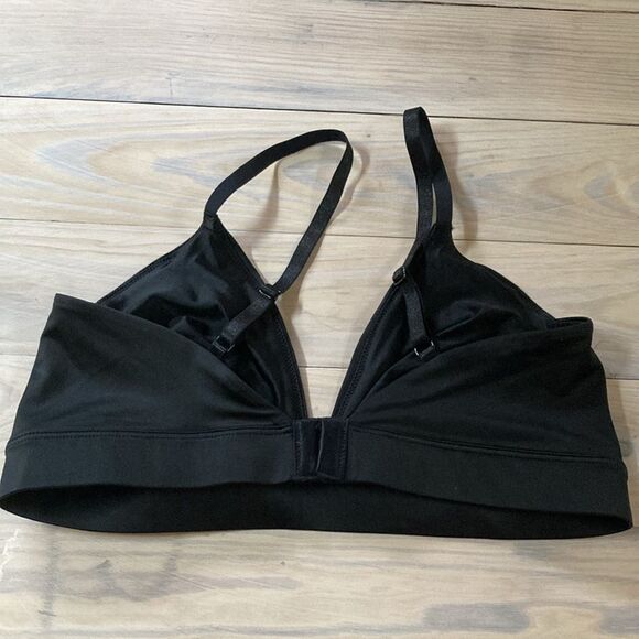 GAP Bralette Black Satin Triangle New Cashmere Womens Large - Picture 8 of 13